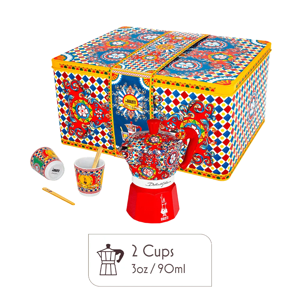 Dolce & Gabbana Moka Pot & Espresso Set Gift Set – Sicilian Cart Design