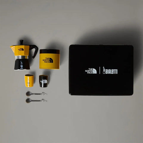 Bialetti x The North Face Moka Pot Adventure Set – 3-Cup Stovetop Espresso Maker with Coffee, Cups & Spoons