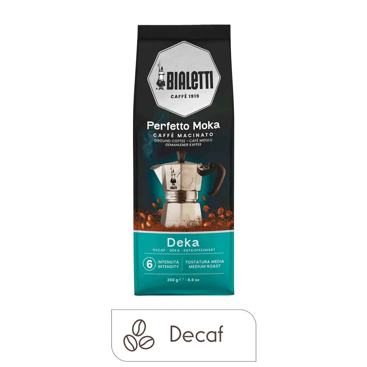 Bialetti Perfetto Moka Decaf Ground Coffee, 8.8 oz