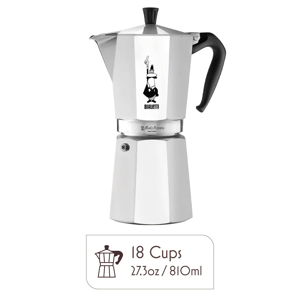 Iconic Moka Pot Italian Coffee & Stovetop Espresso Maker - 18 Cups