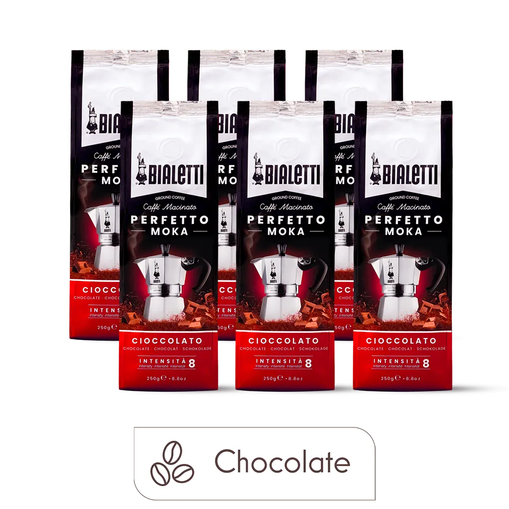 Perfetto Moka Ground Coffee Chocolate (6-Pack, 8.8 oz each)