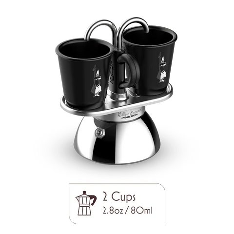 Induction Mini Moka Pot Espresso Gift Set | Italian Coffee Maker with Cups