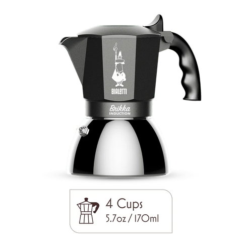Brikka Induction Moka Pot Crema-Rich Stovetop Espresso & Italian Coffee Maker