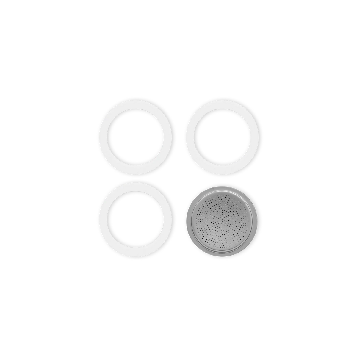 Set of 3 gaskets and 1 filter holder for 2-cup model