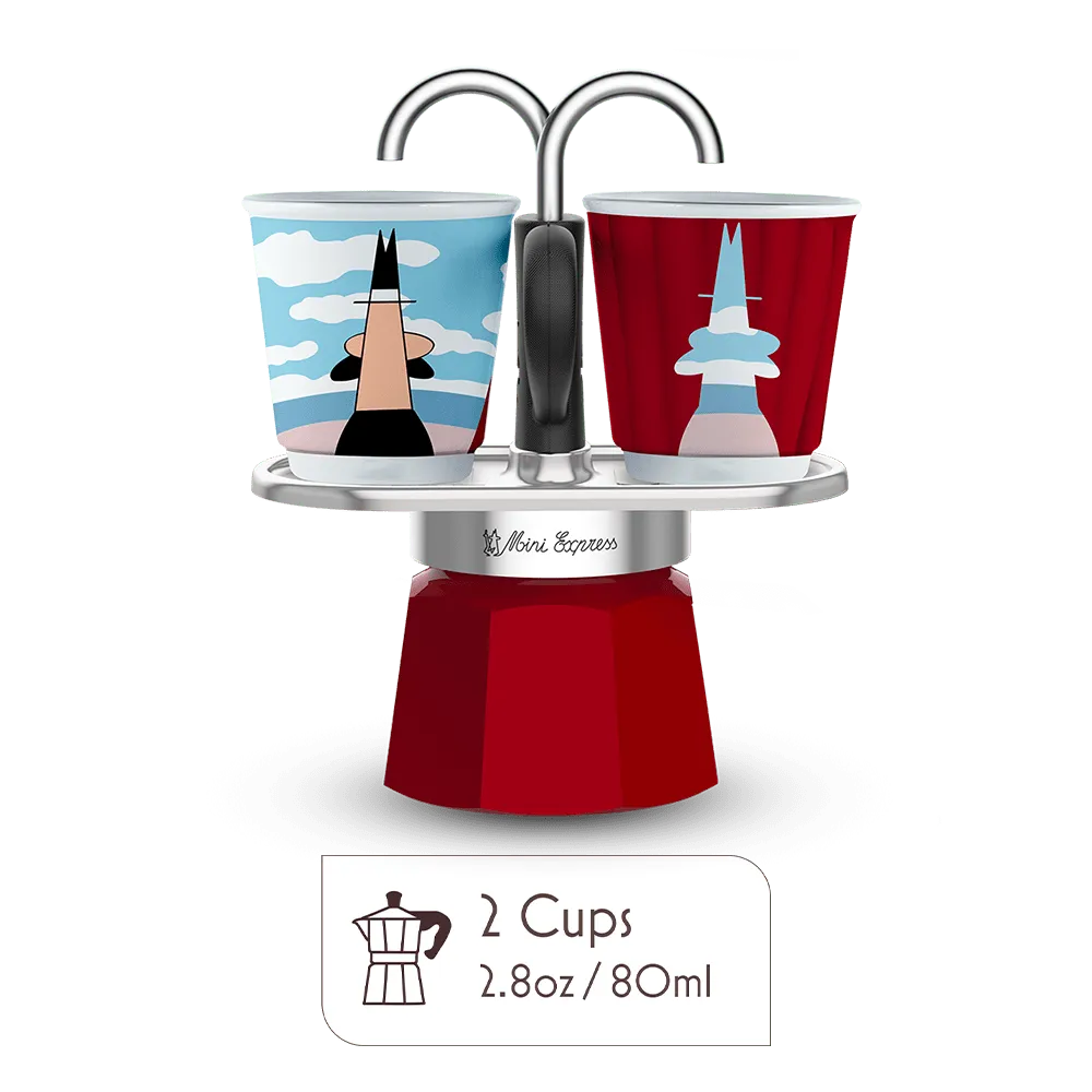 Mini Moka Pot Espresso Gift Set | Italian Coffee Maker with Cups