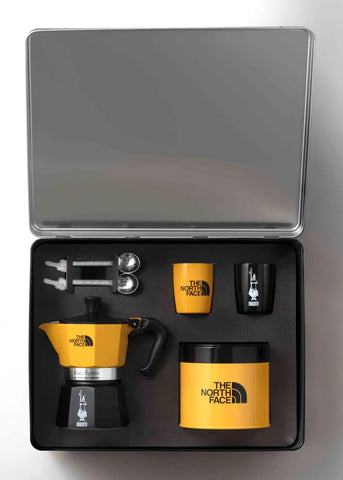 Bialetti x The North Face Moka Pot Adventure Set – 3-Cup Stovetop Espresso Maker with Coffee, Cups & Spoons
