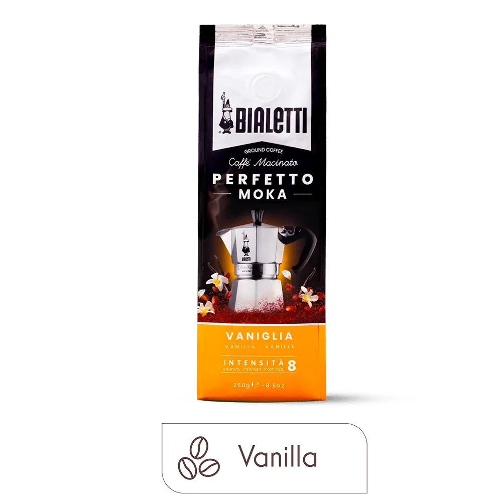 Bialetti Perfetto Moka Vanilla Ground Coffee, 8.8 oz