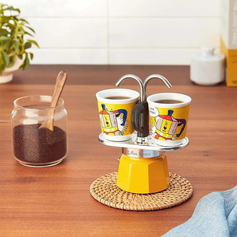 Mini Moka Pot Espresso Gift Set | Italian Coffee Maker with Cups