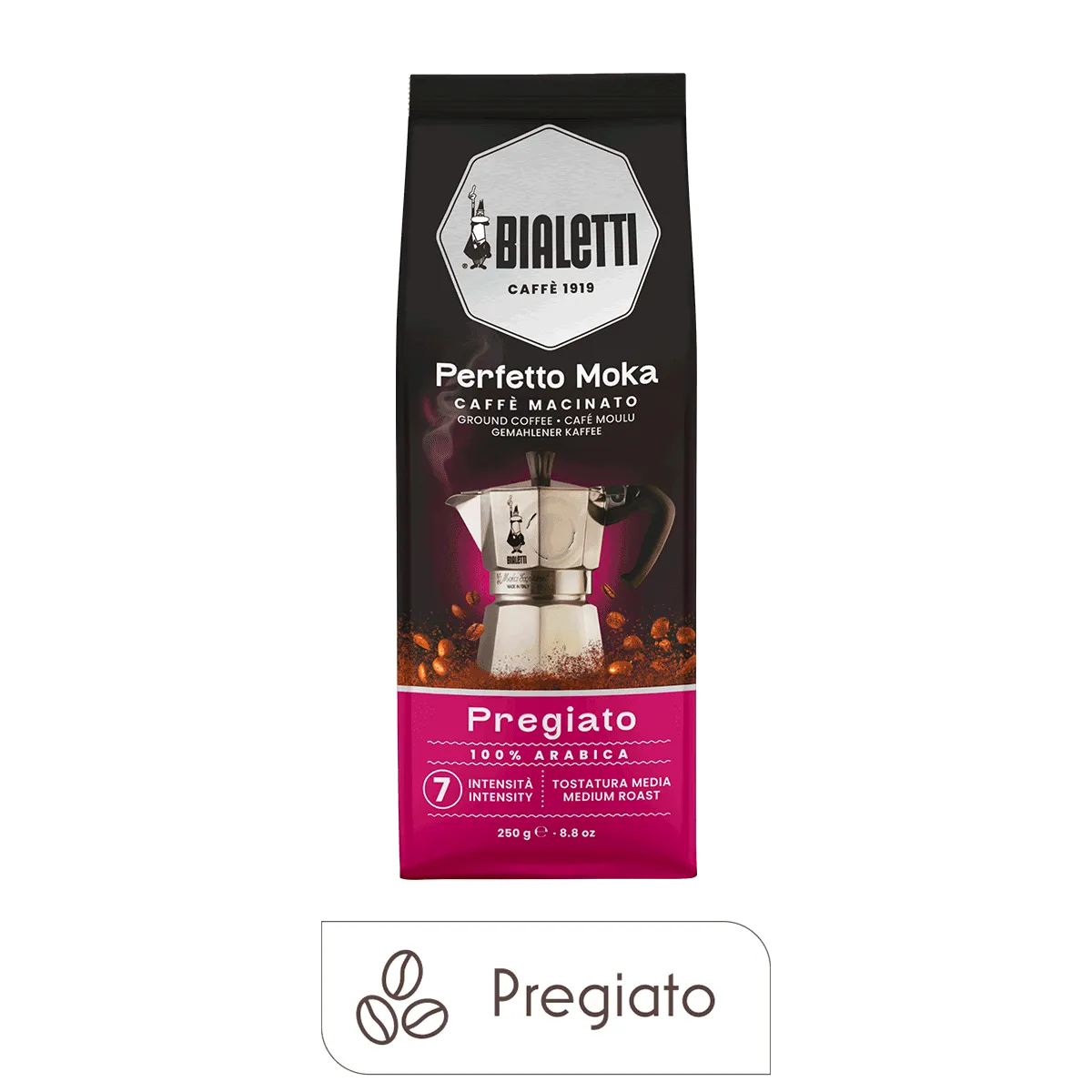 Bialetti Perfetto Moka Pregiato 100% Arabica Ground Coffee, 8.8 oz